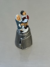 Vintage Pewter Carol Singers Thimble. Made In England