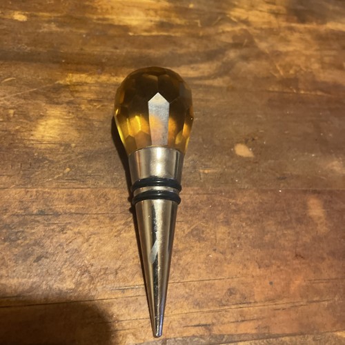 Faceted glass topped wine - faceted, glass-topped