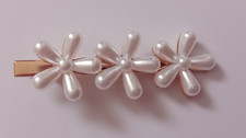 White Faux Pearl Flower Hair