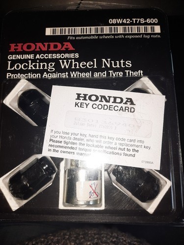 Honda locking wheel nuts - locking,