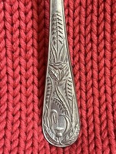 Vintage Art Nouveau Roberts & Slater  EPNS  Soup Spoon Thistle Poppy Wheat