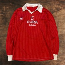 Vintage 1980s UHLSport Red Striped Template Football Shirt Soccer Jersey Medium