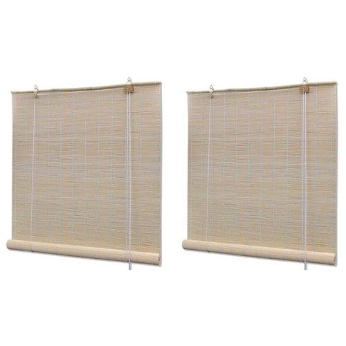 Natural bamboo roller blinds - natural,