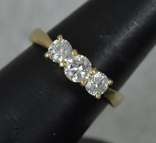 Sparkly 1.15ct Diamond and 14ct Gold Trilogy Ring