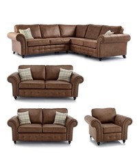 Sofa suite tan - suede, –