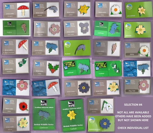 Rspb pin badges - rspb, flowers