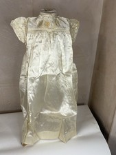 BEAUTIFUL ANTIQUE  BABIES SILK/SATIN DRESS (B11)