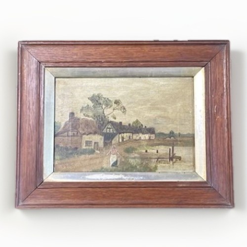 Antique naive oil painting - naive,