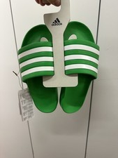 Size 9- adidas Adilette Aqua Slides Vivid Green / Cloud White 2024 FY8048