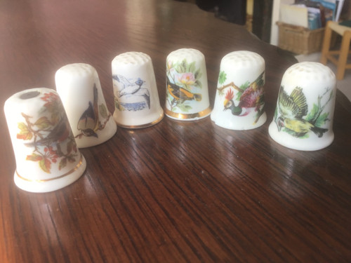 Six bird themed porcelain - six,