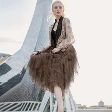 Women Ruffle Tulle Mesh Tutu