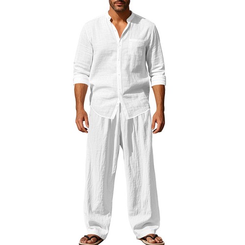 2pcs men linen shirts - 2pcs, men's