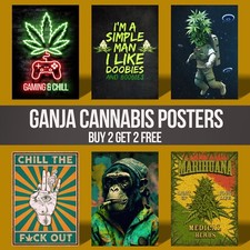 Cannabis Stoner Posters Retro
