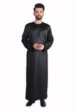 Omani Silky Black Mens Jubba