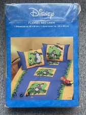 Jungle Book Bed Linen Vintage 90s Flannel Duvet Cover Pillow Case Unused Disney