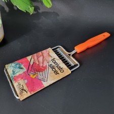 Vintage 1970’s Falcon Tomato Slicer Unused Red Cream Handle Made In Hong Kong