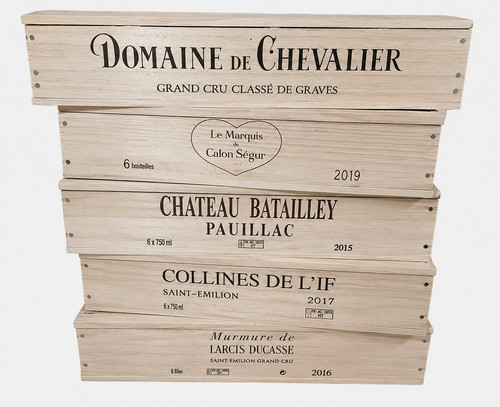 Shallow bottle wooden wine - 6,