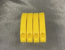 Hemo Vintage Plastic Cupboard Drawer Ribbed Pull Handles, Set of 4 Yellow