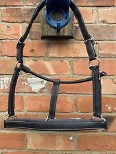 NEW BLACK LEATHER PADDED HEADCOLLAR FULL  SIZE