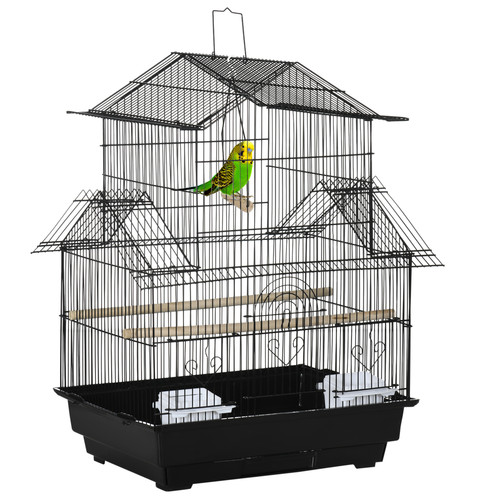 Large metal bird cage with - bird,
