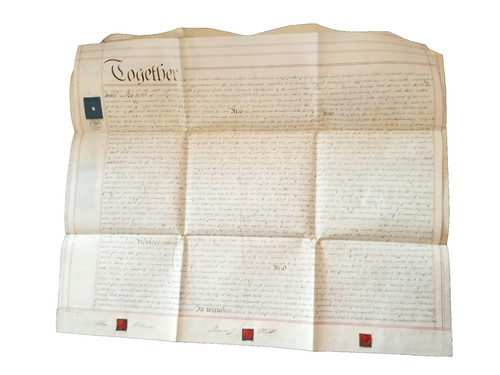 Rare 1865 vellum indenture - rare,