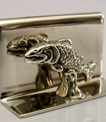 Sterling silver fish menu - silver,