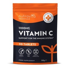 Vitamin C 1100mg Tablets High Strength 90 Vegan 3 Month Supply Immune Support UK