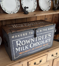 VINTAGE PAINTED ROWNTREES CHOCOLATE BOX / TRUNK Great retail / restaurant / pub