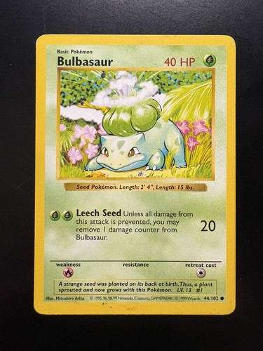 Bulbasaur base set - base, shadowless