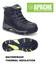 Apache Safety Boots - Waterproof - Thinsulate - Non Metallic - Black Work Boots
