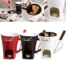 Ceramic Chocolate Fondue Mug Sweet Fondue Cup Set for Birthday Date Night