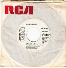 ELVIS PRESLEY *T-R-O-U-B-L-E/ MR. SONGMAN* 1975 CANADA PROMO  ROCK & ROLL N MINT