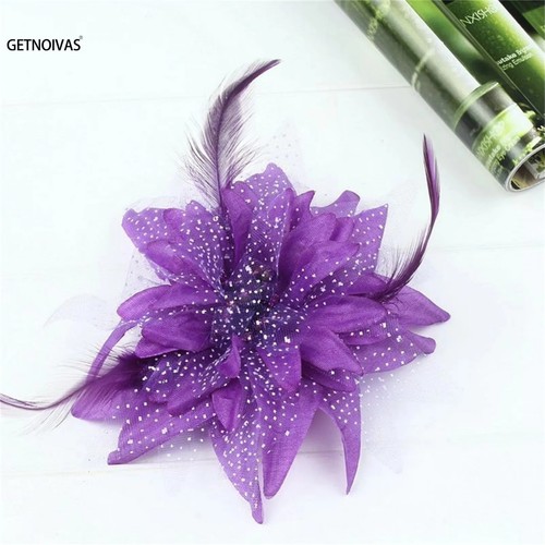 Flower feather fascinator hair - flower,
