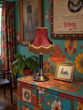 Burgundy red paisley table