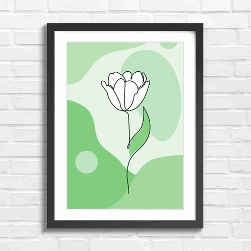 Minimalist tulip line art with - art,