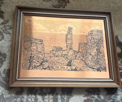 Vintage etched copper old - vintage,