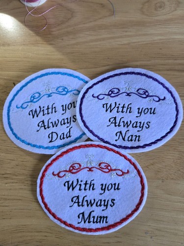 Embroidered memory bear - embroidered,