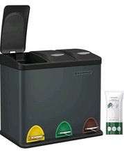 3 removable components Kitchen Waste Bin SONGMICS 3x 8L  Recycle Bin Pedals 24L 