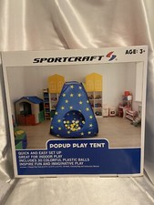 Pop-up play tent with plastic