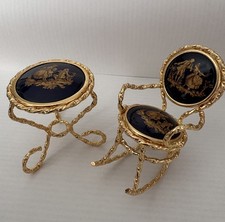 Limoges Vintage Miniature Rocking Chair and Table-Courting Couple (WCR)