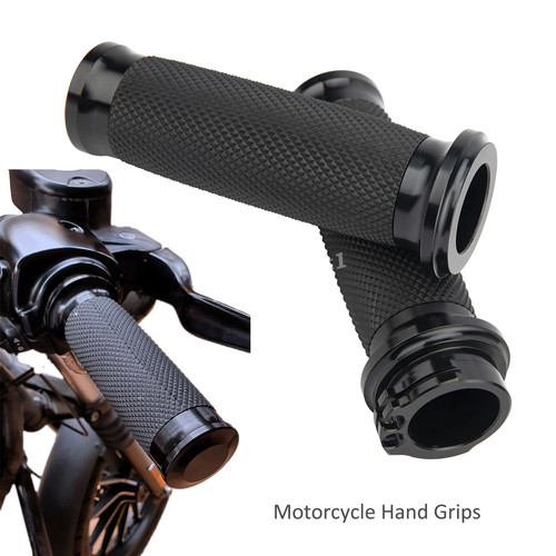 1inch black handlebar grips - black,