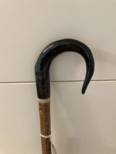 GOAT HORN  CROOK on HAZEL shaft walking hiking and beaters stick.