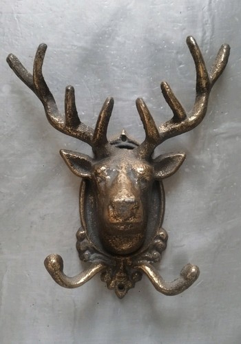 Cast iron deer head double - head,