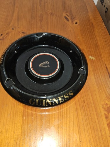 Guinness black ceramic ashtray - guinness,