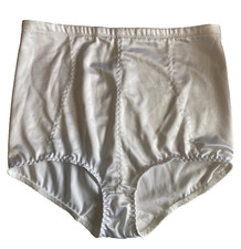 Vintage White Panty Girdle 37" - 38" Control Briefs Underwear Stretch Satin