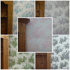 Chateau Wallpaper - Provencale Toile De Jouy  - Shabby Countryside Chic Decor