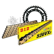 DID Motorcycle Chain Set Steel 520VX3 Clip Lock for Honda