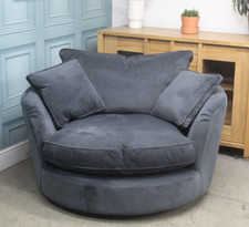 WHITE MEADOW MUSE SWIVEL-TWISTER CHAIR IN GRE VELVET FABRIC