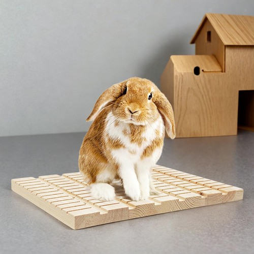 Rabbit scratching board wooden - rabbit,