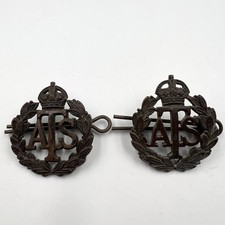 Genuine WW2 ATS Auxiliary Territorial Service Officers Bronze Collar Badges